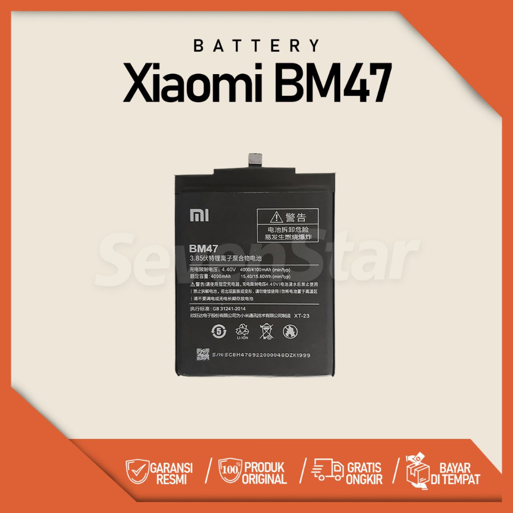 Jual Baterai Batre Xiaomi Redmi 4X Mi 3 Pro 3s BM47 Original Shopee