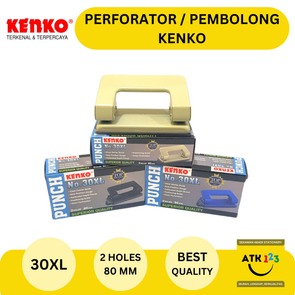 Jual Perforator Pembolong Kertas Plong Plongan Merk Kenko No Xl