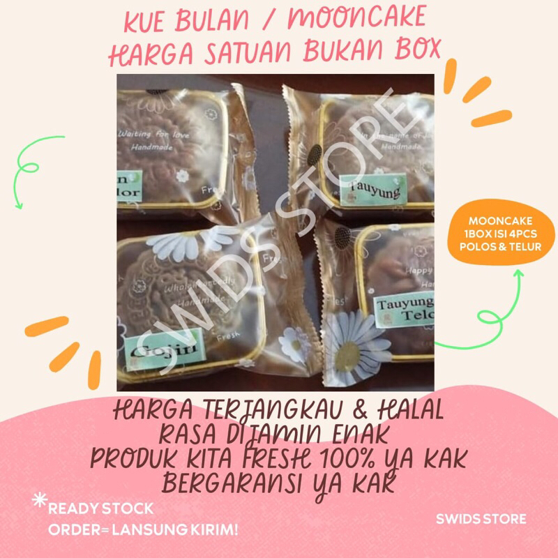 Jual Kue Bulan Mooncake Tong Jiu Pia Polos Telur Halal Satuan Dijamin