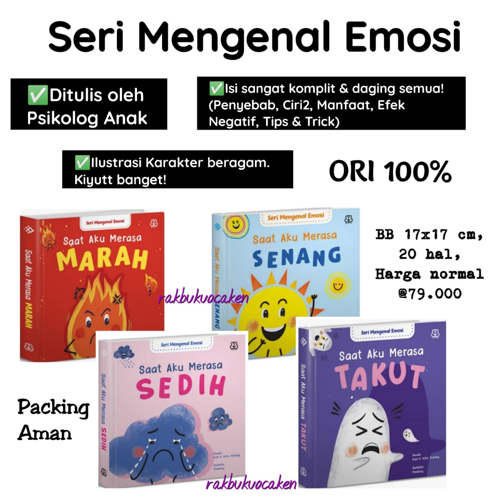 Jual BOARDBOOK BEST SELLER ORIGINAL Seri Mengenal Emosi Saat Aku