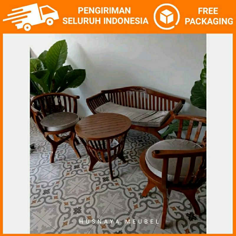 Jual KURSI TAMU YUYU KAYU JATI ASLI SET KURSI TAMU MINIMALIS PLUS