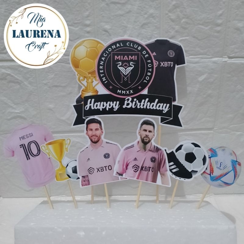 Jual Topper Birthday Cake Inter Miami Leonel Messi Shopee Indonesia