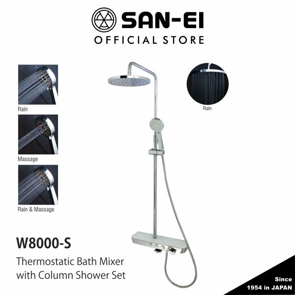 Jual Sanei Thermostatic Bath Mixer With Column Shower Set W S Set