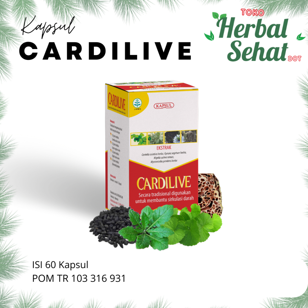 Jual Kapsul Herbal Cardilive Griya Herba Isi Kapsul Melancarkan