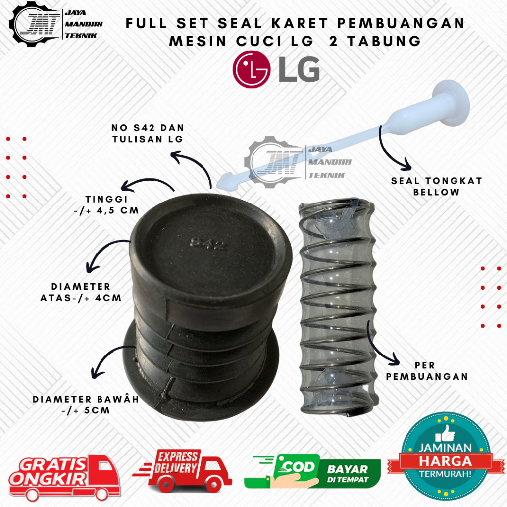 Jual Full Set Seal Karet Pembuangan Mesin Cuci LG 2 Tabung Wp 700N