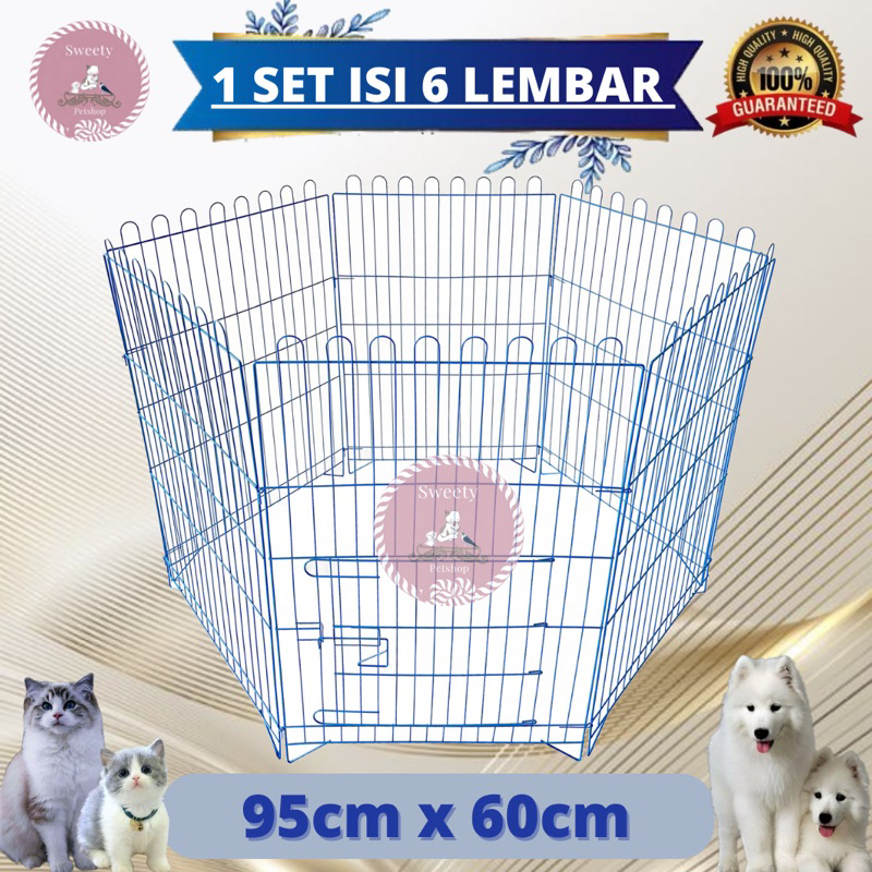 Jual KANDANG PAGAR KUCING ANJING KELINCI BESI LIPAT TEBAL UKURAN 95CM X