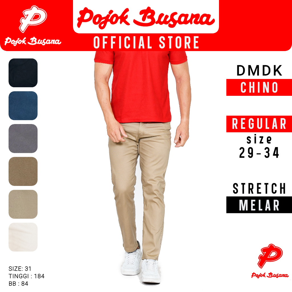 Jual Pojok Busana DMDK Chino Pants Cotton Premium Stretch Pria Celana