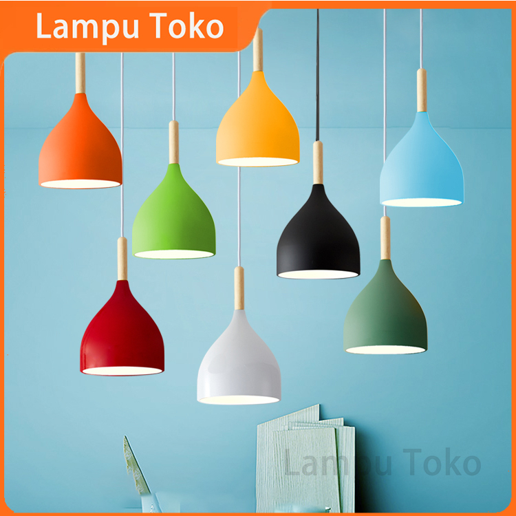 Jual Lampu Gantung Minimalist 577098 Wood Colour Shopee Indonesia