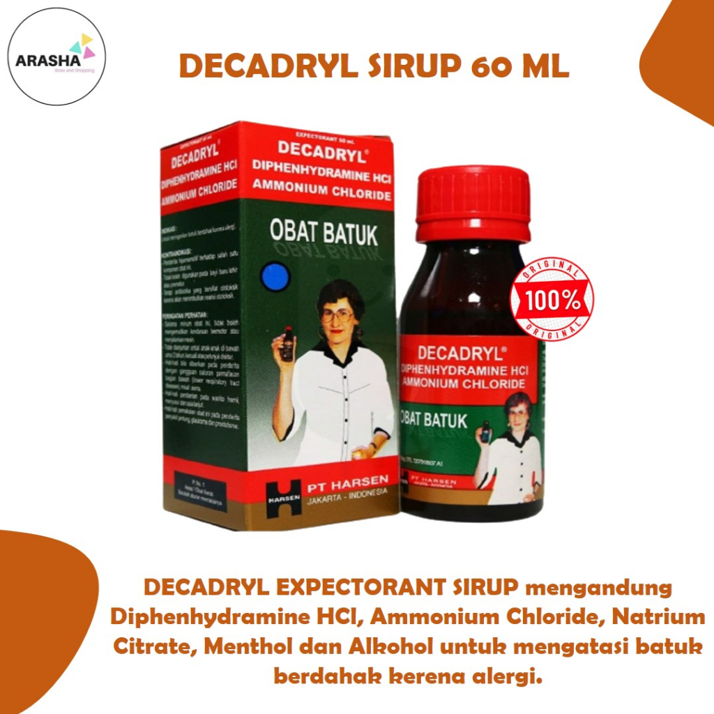 Jual DECADRYL EXPECTORANT SIRUP 60 ML Obat Batuk Berdahak Pilek Flu