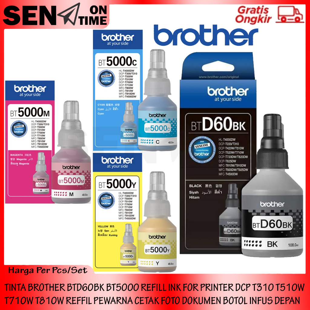 Jual TINTA PERINTER BROTHER BTD60BK BT5000 REFILL INK FOR PRINTER DCP