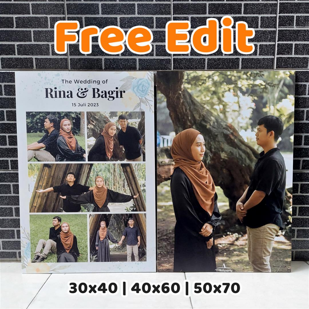 Jual Paket Cetak Foto Bingkai MDF 12R 30x40 16R 40x60 20Rs 50x70