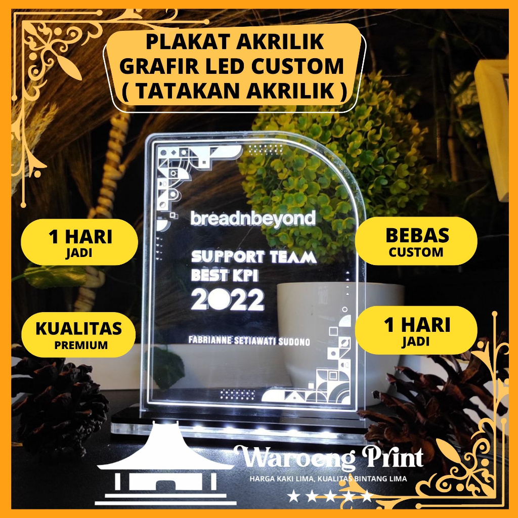 Jual PLAKAT GRAFIR AKRILIK LED CUSTOM LED AKRILIK GRAFIR LAMPU LED