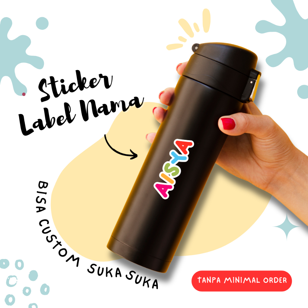 Jual Custom Label Nama Waterproof Sticker By Giftproject Id Shopee