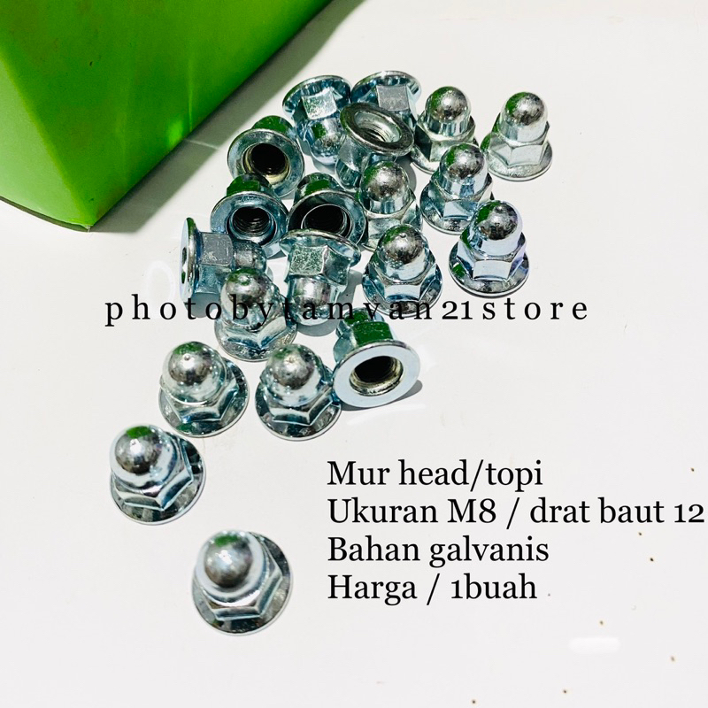 Jual MUR HEAD MUR TOPI M8 DRAT 12 PUTIH GALVANIS Shopee Indonesia