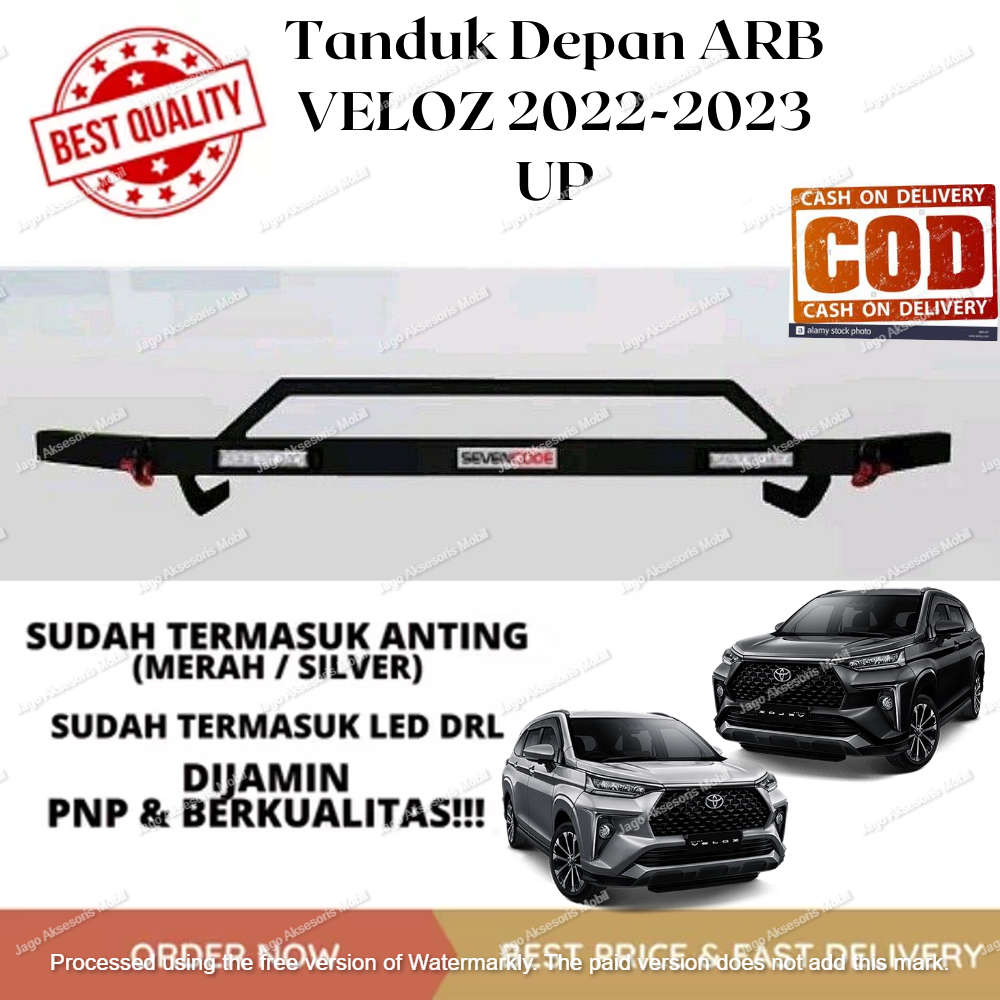 Jual TANDUK TOWING DEPAN BELAKANG BESI BAR PELINDUNG BEMPER MOBIL VELOZ