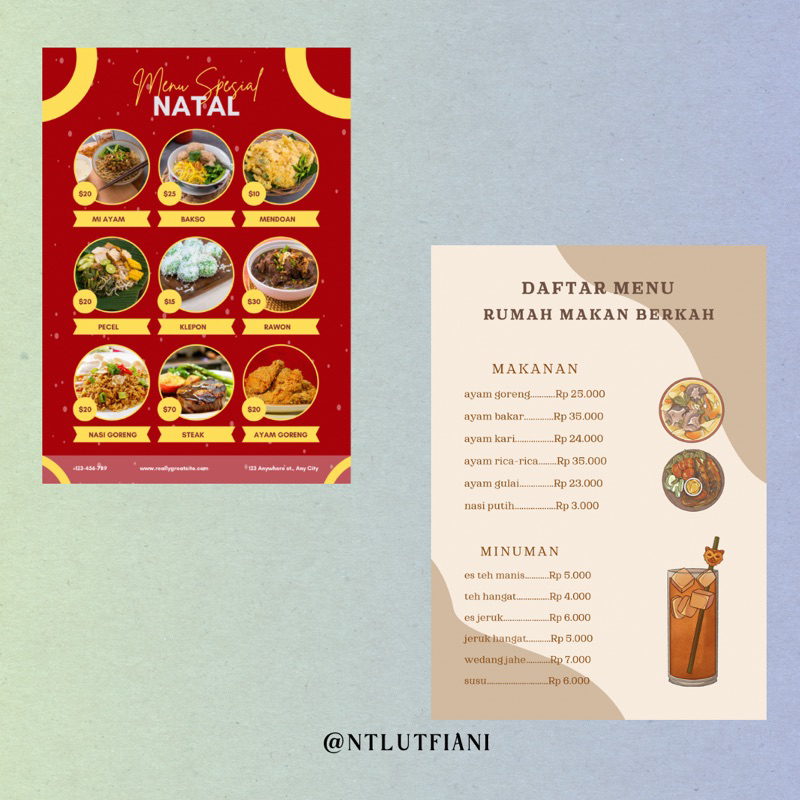 Jual Cetak Daftar Menu Laminasi Kertas Dan Soft File Shopee Indonesia