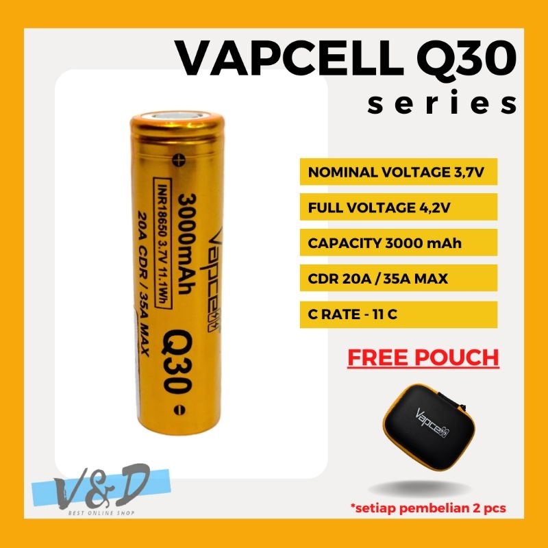 Jual Baterai Vapcell Q Original Baterai Mah A