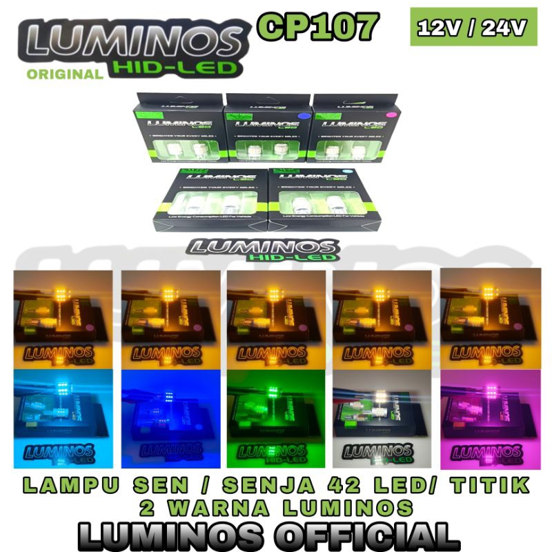 Jual LAMPU SEN SENJA T10 LED CP107 LUMINOS 42LED 2 WARNA MOTOR DAN