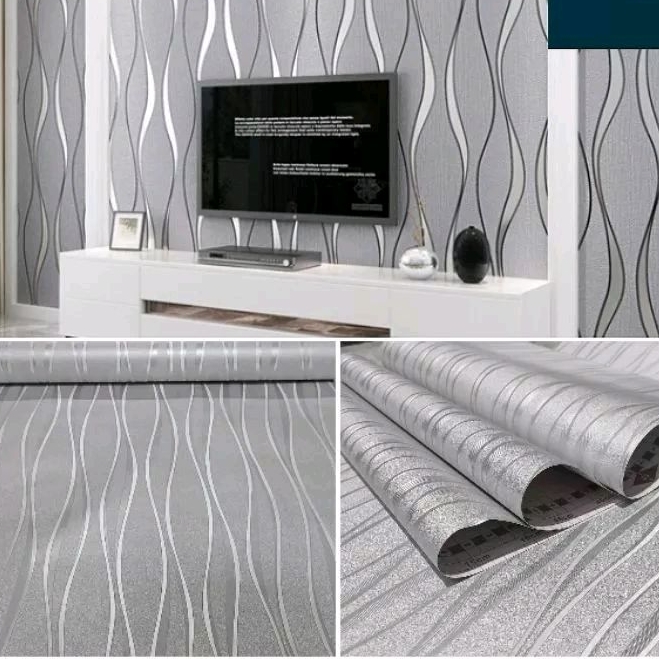 Jual WALLPAPER STICKER DINDING PREMIUM TERMURAH ABU SALUR LINEN POLOS