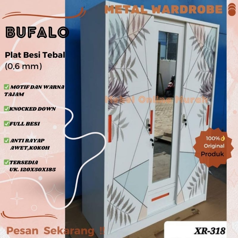 Jual Lemari Baju Sliding Besi Lemari Pakaian Pintu Geser Lemari Baju