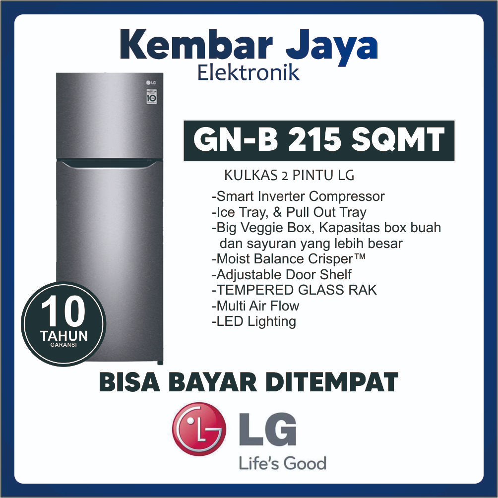 Jual Kulkas Lg Gn B Sqmt Lemari Es Pintu Gnb Sqmt L