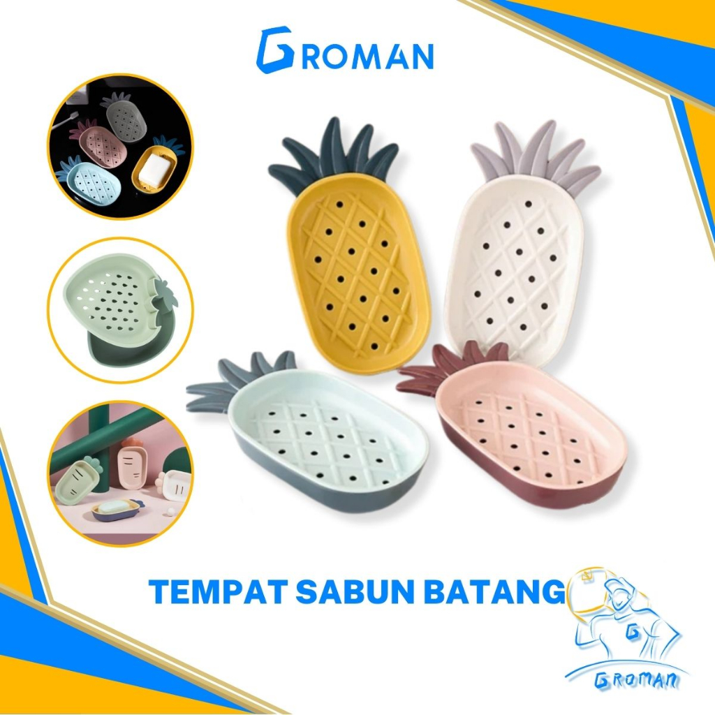 Jual Kotak Tempat Wadah Sabun Batang Model Nanas Stroberi Wortel Soap