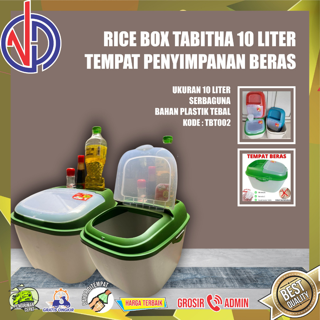 Jual Rice Box Tabitha Liter Tempat Penyimpanan Beras Serbaguna Vd