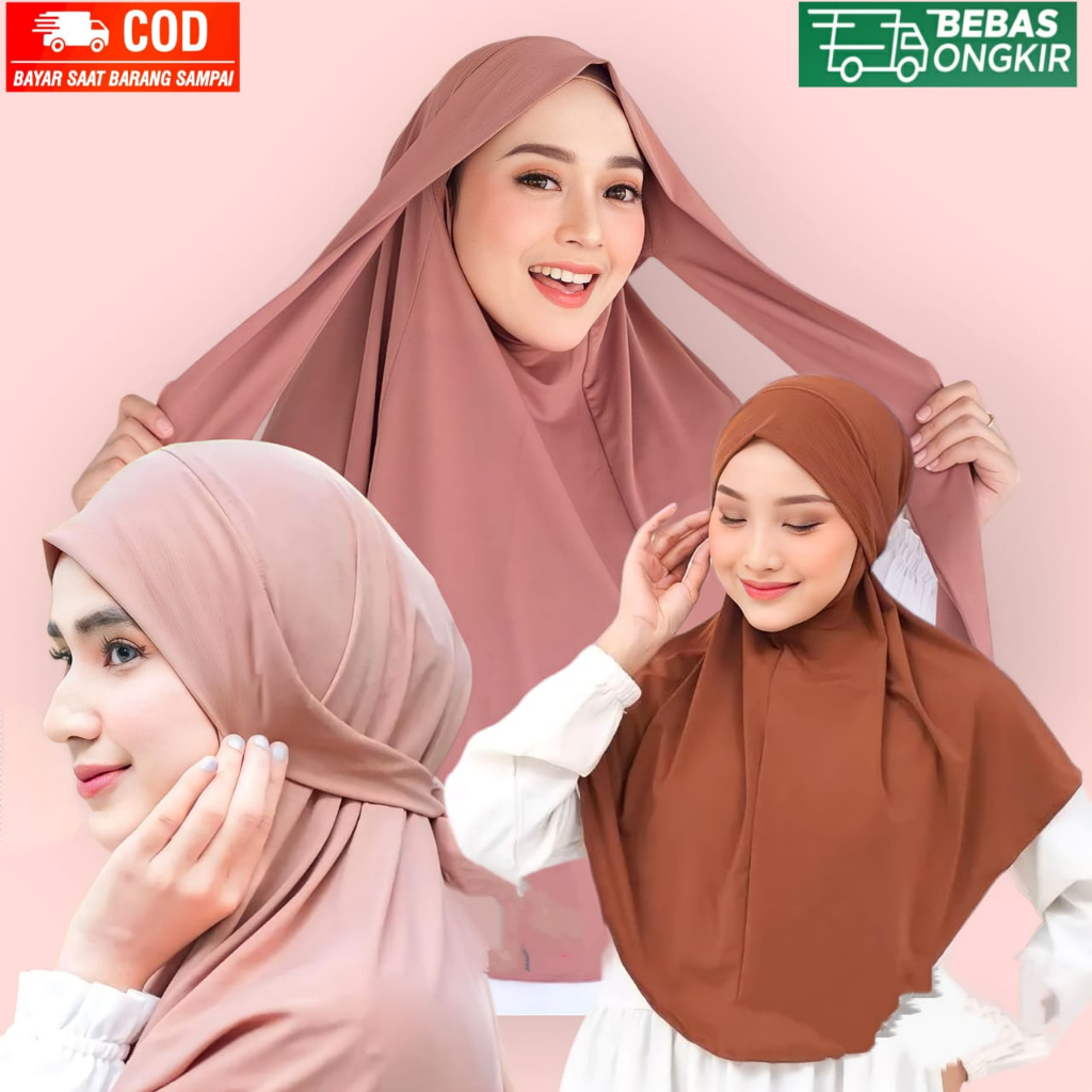 Jual Naya Jilbab Instan Bergo Naya Jersey Malay Dewasa Kerudung