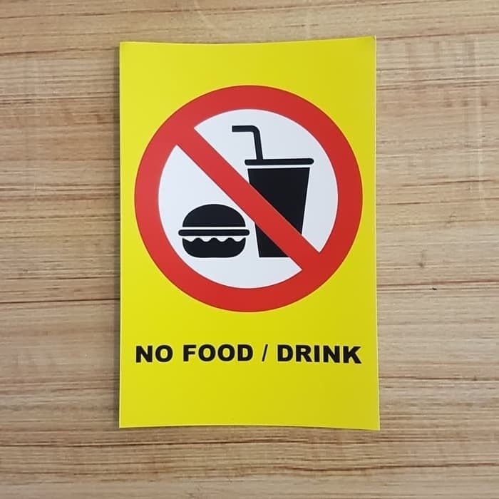 Jual Sign Sticker No Food No Drink Sign Sticker Rambu Dilarang Makan