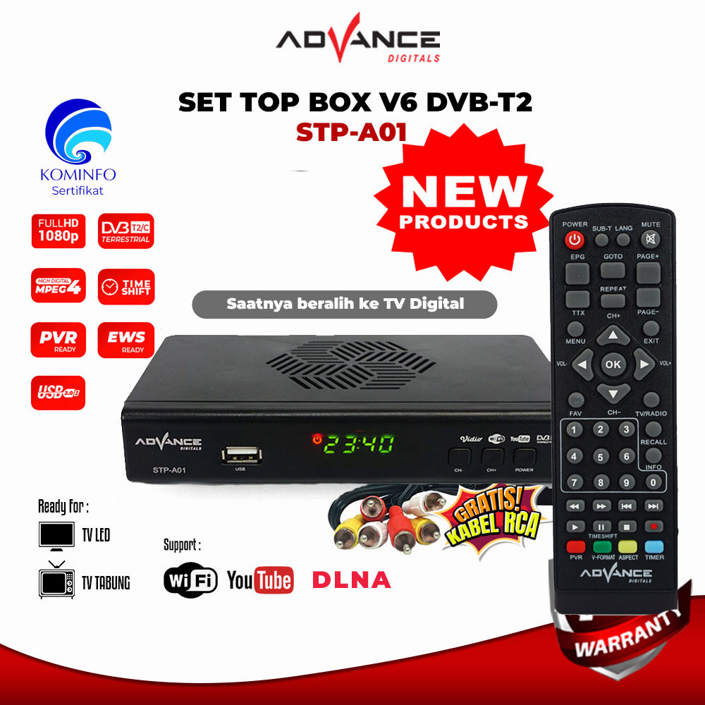 Jual Advance Set Top Box TV Digital STB Receiver Penerima Siaran Full