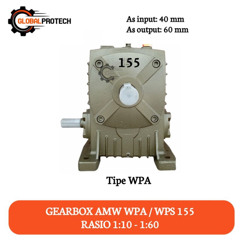 Jual Gearbox WPA 155 AMW Worm Gear Speed Reducer Rasio 1 10 1 60