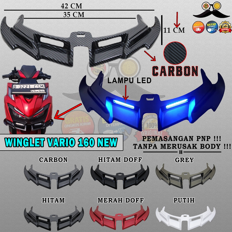 Jual Winglet Vario Abs Cbs Iss Lampu Led Wingled Honda V Tanpa