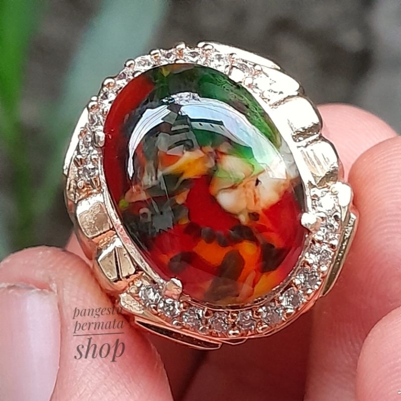 Jual Cincin Batu Edong Panca Warna Top Quality Shopee Indonesia