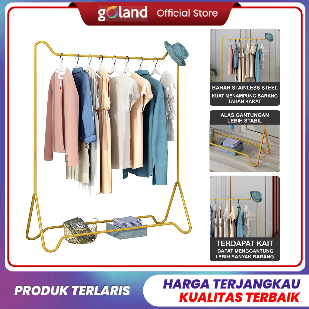 Jual Goland Rak Gantungan Baju Dan Topi Stand Hanger Display Baju