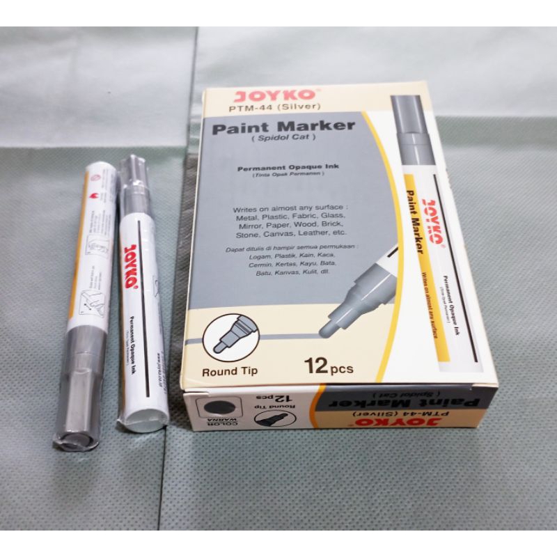 Jual Paint Marker Spidol Cat Joyko Tinta Permanent Ptm Silver