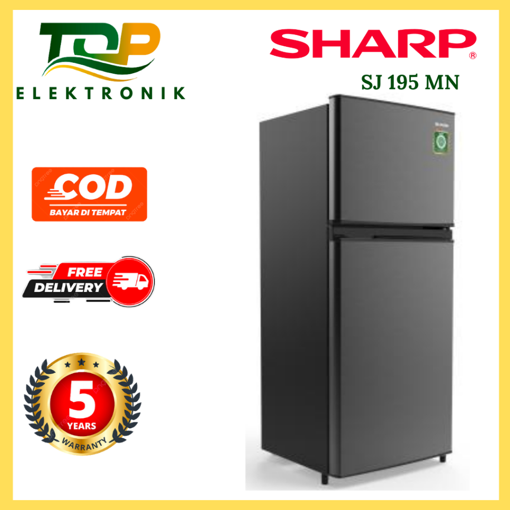 Jual Kulkas 2 Pintu SHARP SJ 195 MN HS 200 Liter Low Watt Tanpa Bunga