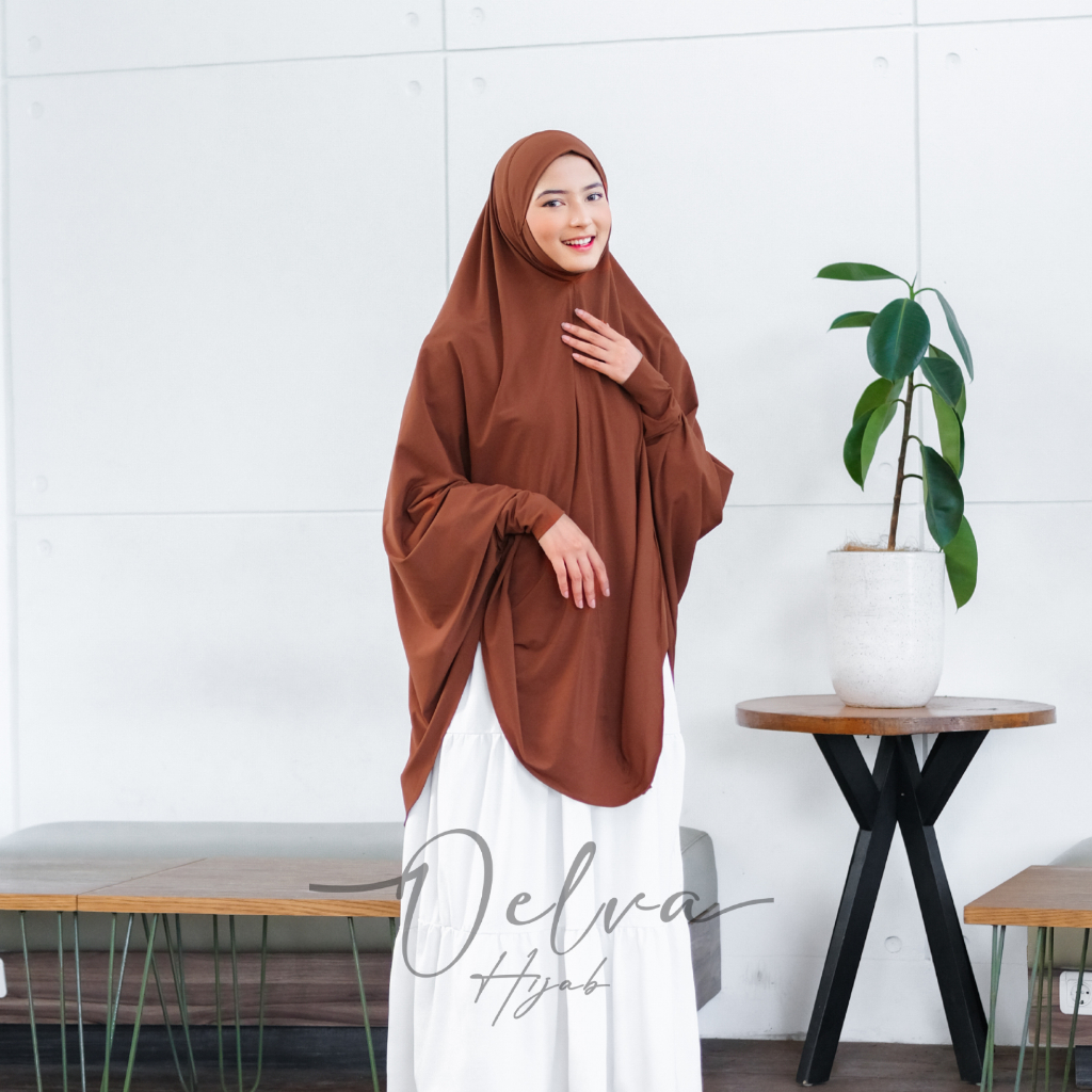 Jual Oelva Hijab Khimar Jumbo Melayu Lengan Jersey Premium Model