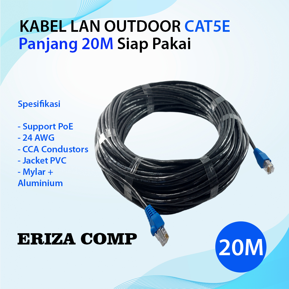 Jual Kabel LAN OUTDOOR 20Meter STP CAT5e FTP 20M Outdoor 20 Meter