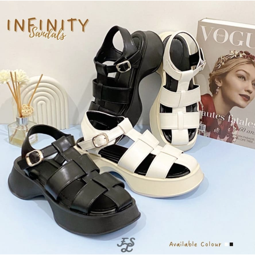 Jual Lummyshop Sepatu Wanita Infinity Sandals Platform Sneakers Docmart