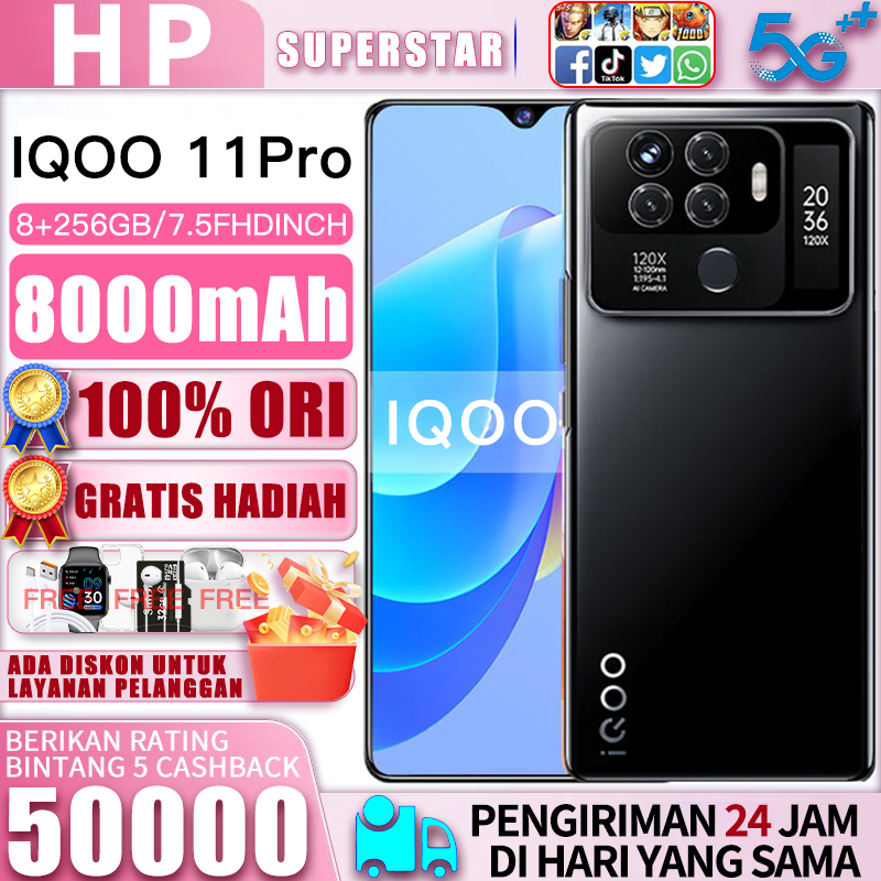 Jual Bisa COD Hp IQOO 11 Pro GSM 4G 5G RAM 8GB ROM 256GB Hp Terbaru