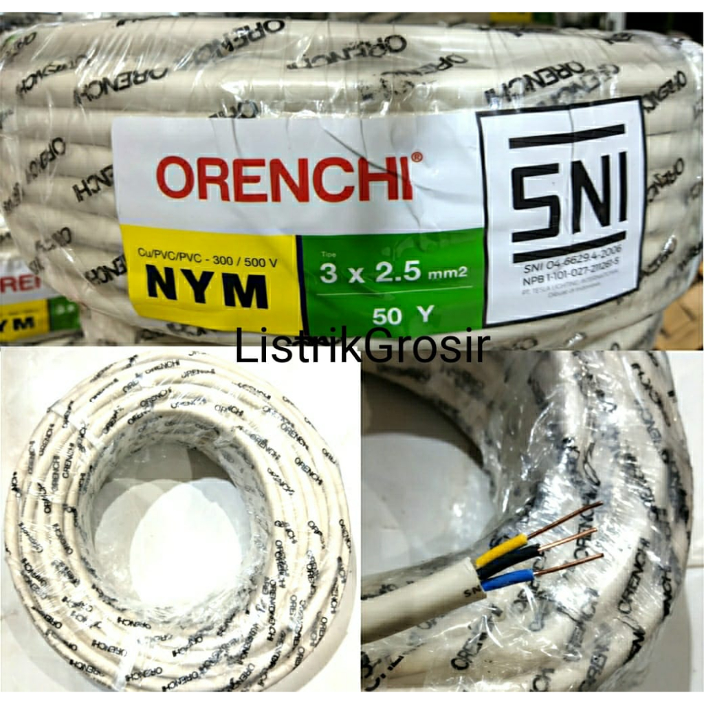 Jual Kabel Listrik Kawat Engkel Full Tembaga Orenchi Nym X X Mm