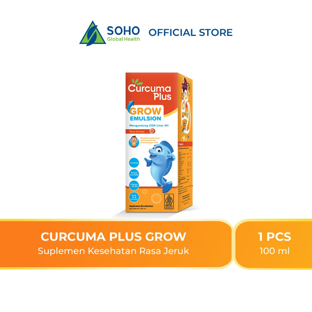 Jual Curcuma Plus Grow Emulsion Jeruk 100ml Shopee Indonesia