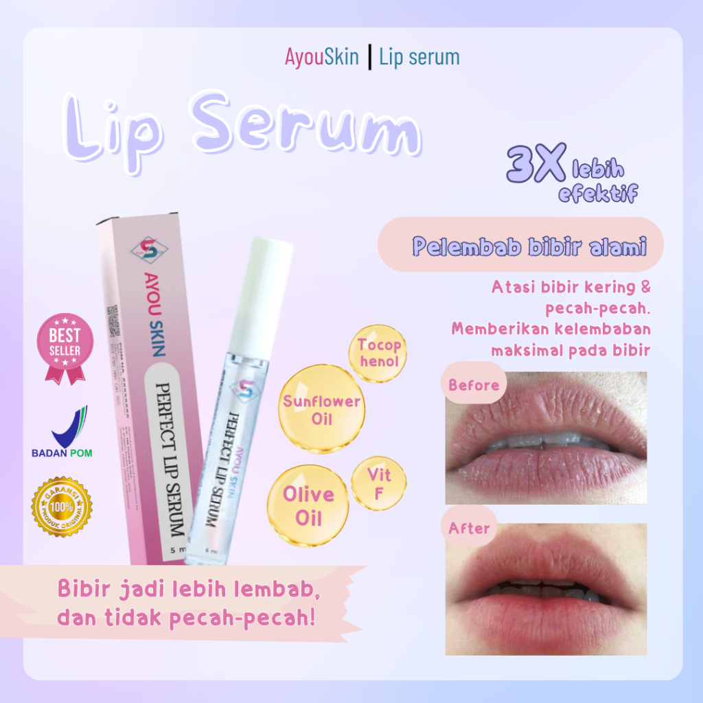 Jual Lip Serum Pelembab Bibir Kering Dan Pecah Pecah Penghilang Bibir