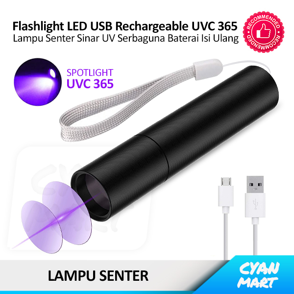 Jual LED Flashlight Ultraviolet Aluminum Lampu Senter UV Daya Baterai