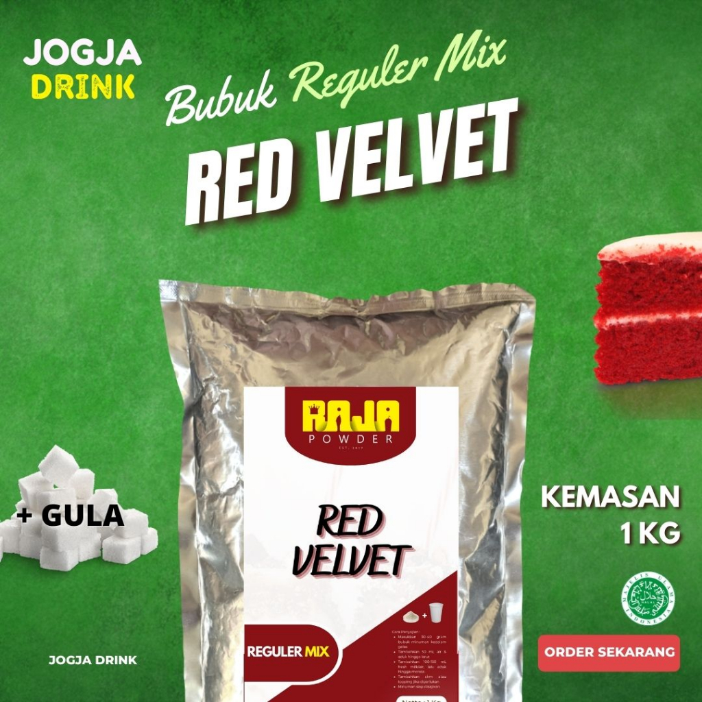 Jual Bubuk Minuman Rasa Kekinian Red Velvet Powder 1000 Gram 1 Kg