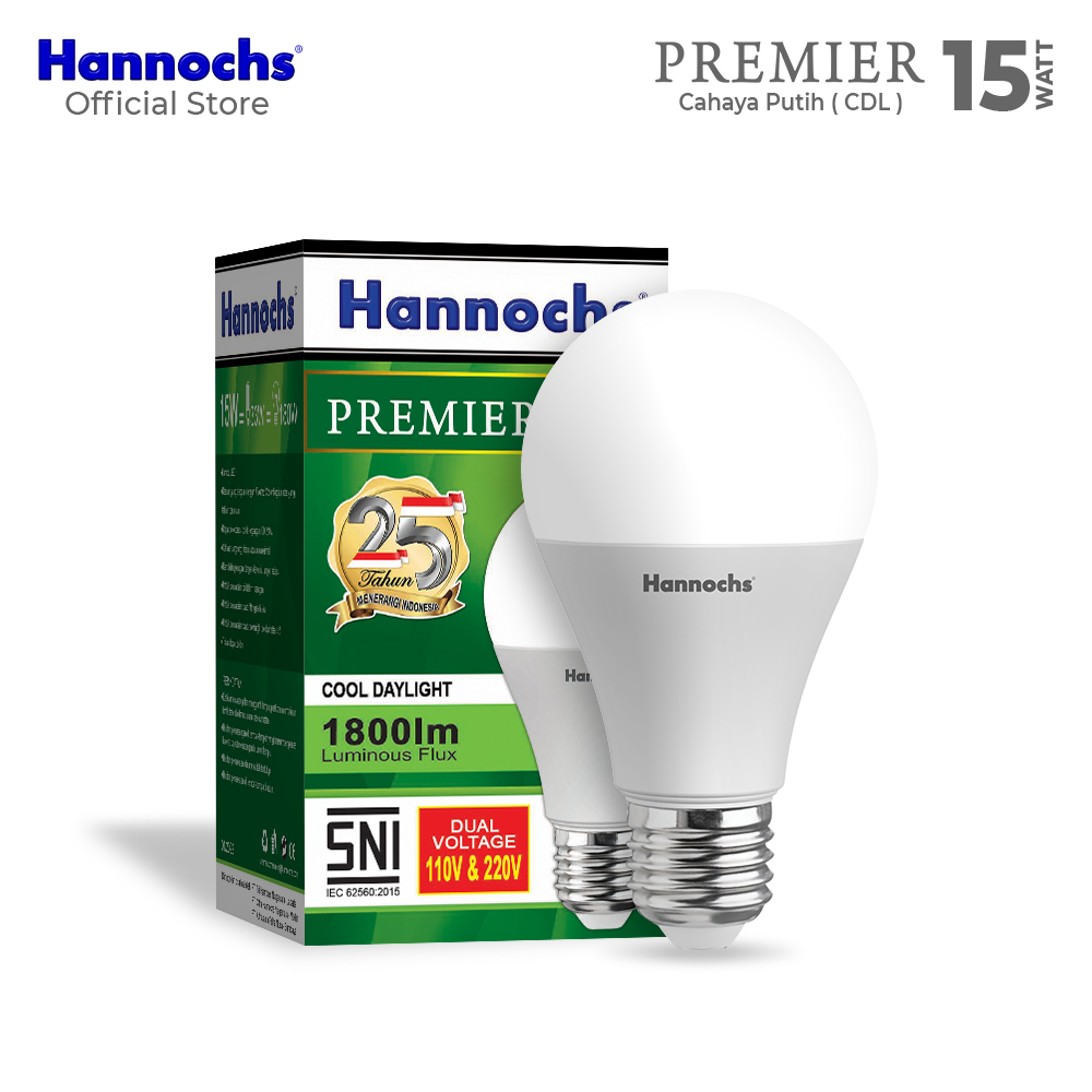 Jual Lampu LED Hemat Energi Hannochs Premier 15 Watt Putih Warm White