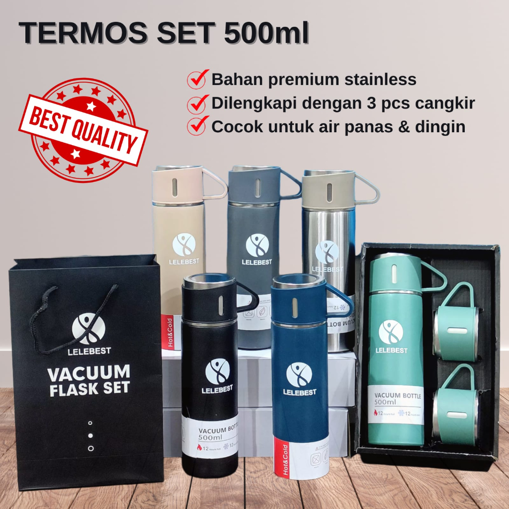 Jual Termos Sultan Vacuum Flask Set Botol Minum Cangkir Premium