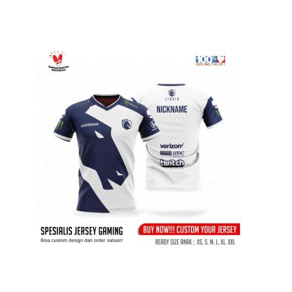 Jual Jersey Gaming Team Liquid Kit Pro Esports Kaos Custom