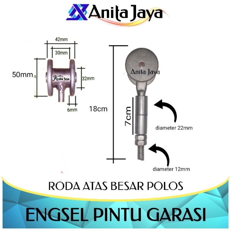 Jual Roda Atas Besar Polos Engsel Pintu Garasi Lokal Bukan Wina Dexon