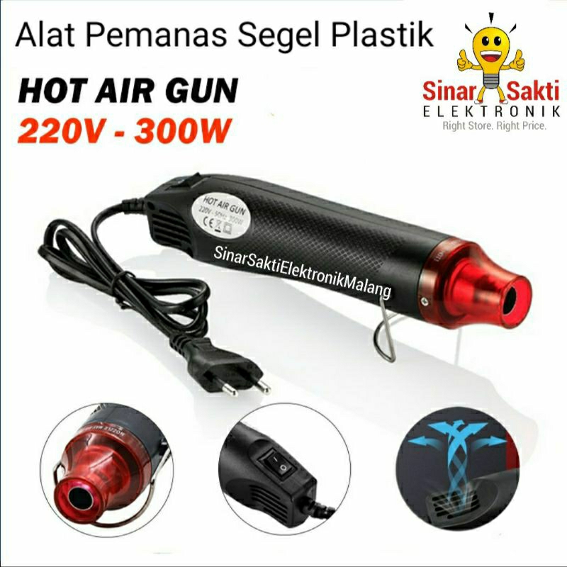 Jual Heat Gun Hot Gun Low Watt Alat Pemanas Plastik Serbaguna 300W Mini